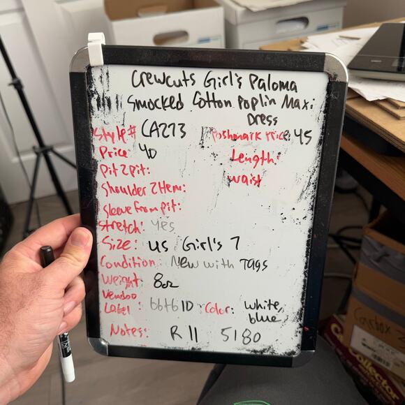 Crewcuts Girl's Paloma Smocked Cotton Poplin Maxi Dress US Girl's 7 New - Picture 7 of 7